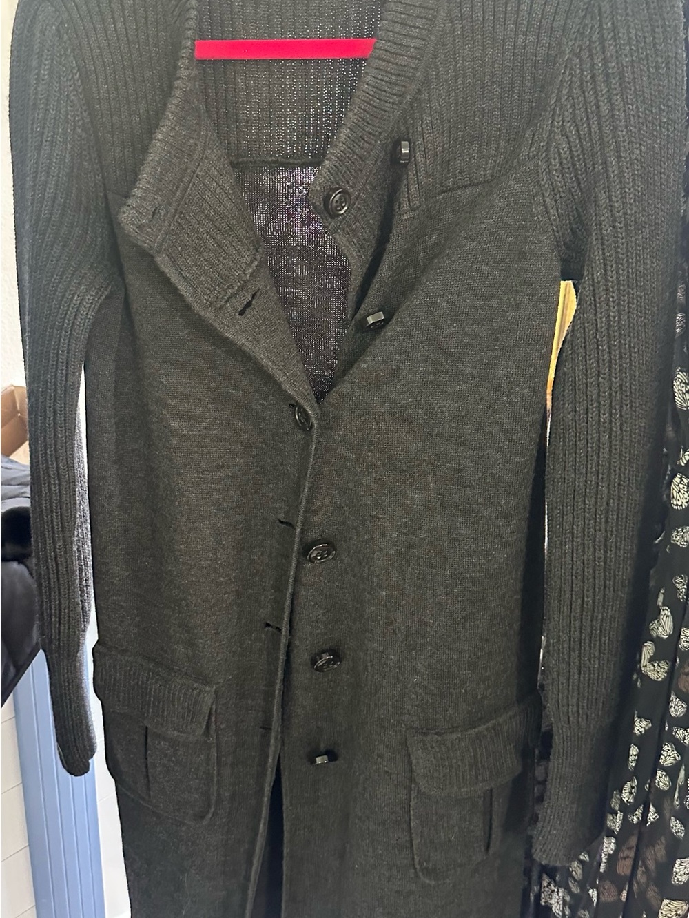 Diane von Furstenberg Gray longline Wool Cardigan small